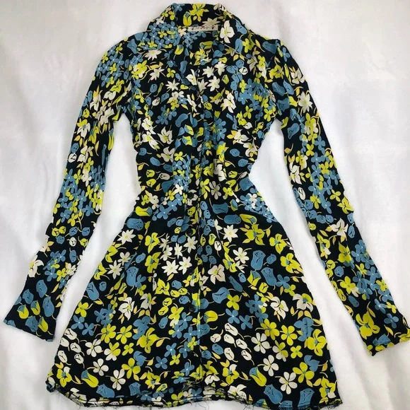 Nc Love Dresses | Vintage Black Floral Spring Nc Love Summer Dress W Green Blue Roses & Tulips | Color: Black | Size: S | Shengri_La's Closet